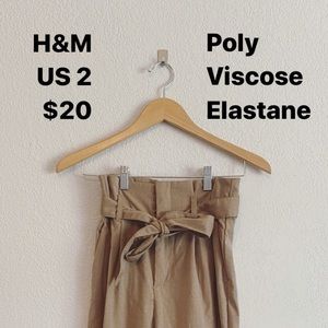 H&M Tan Paper Bag High Waisted Pants